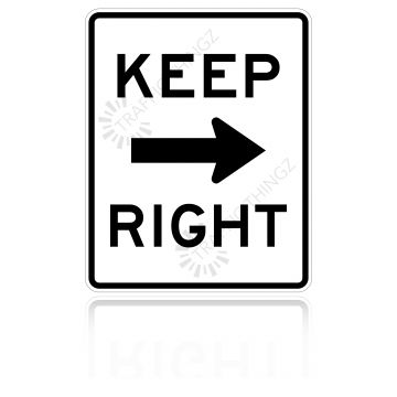 MUTCD R4-7a Keep Right Horizontal Arrow